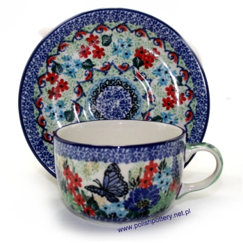 Filiżanka 0,2L + spodek dek. U4864X Motyl